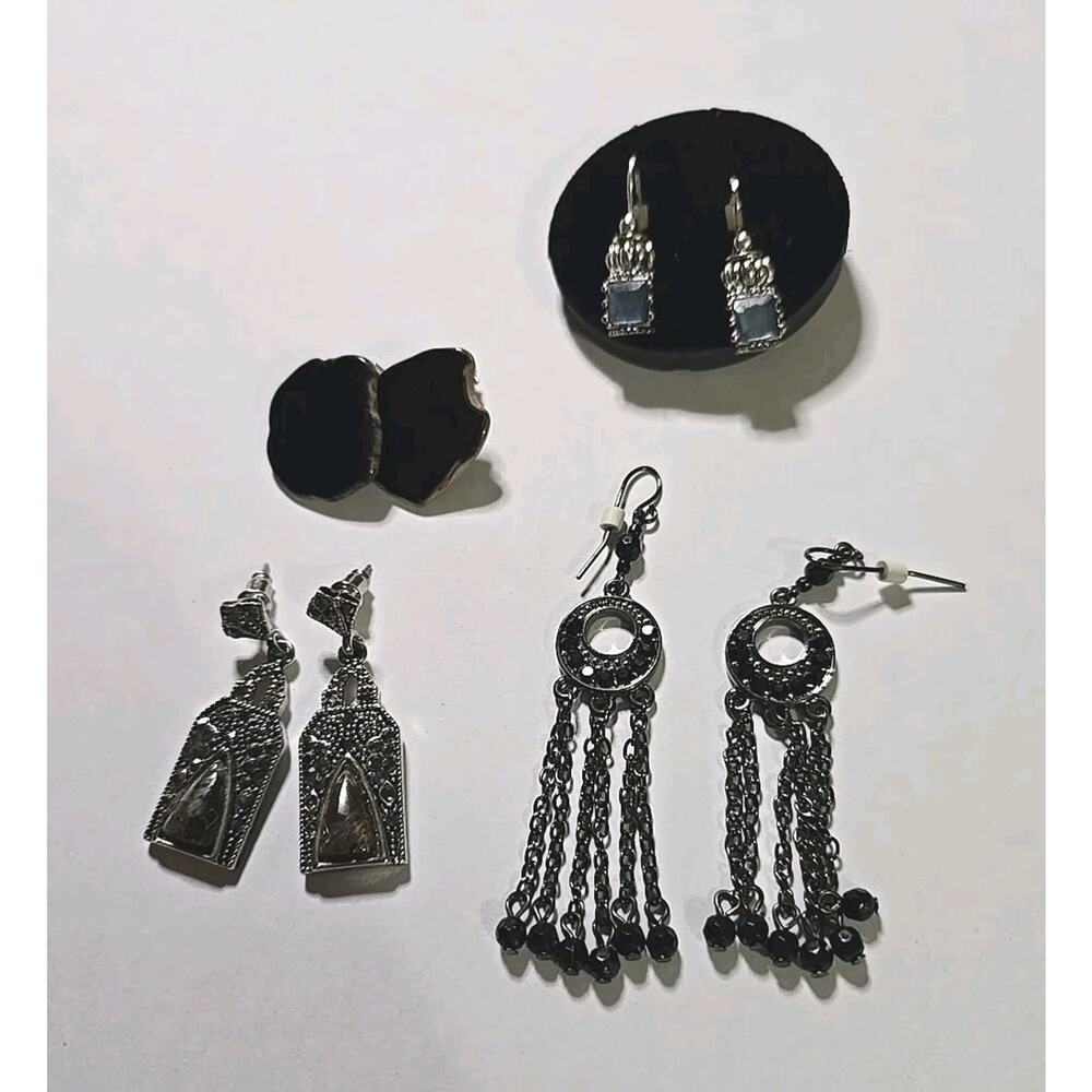 Lot of Vtg Silver Tone Gothic Whimsigoth Warring Dangling Earrings Jewelry
